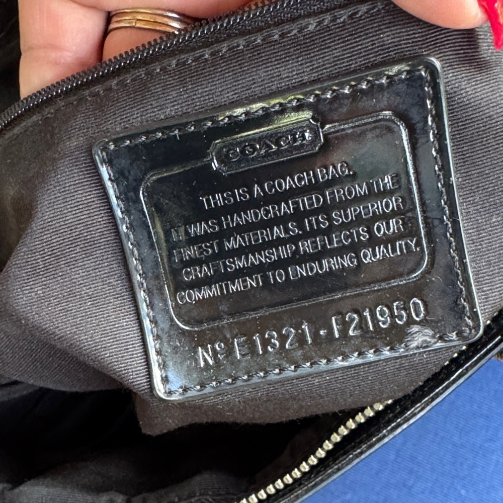 Coach Black and Tan Signature Tote - Picture 6 of 10